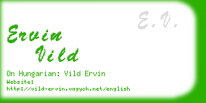 ervin vild business card